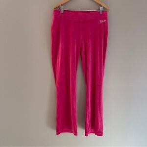 Juicy Couture Pink Velour Sweatpants Track Pants Bling Y2K Size Large